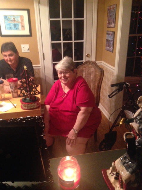 When mom was at my house Christmas Eve, we took a reader's advice and lit a candle in memory of dad and laid it next to his picture.