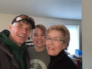 Brendan with son Keagan and his mom