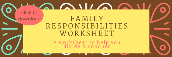 Divide and Conquer Family Responsibilities Worksheet