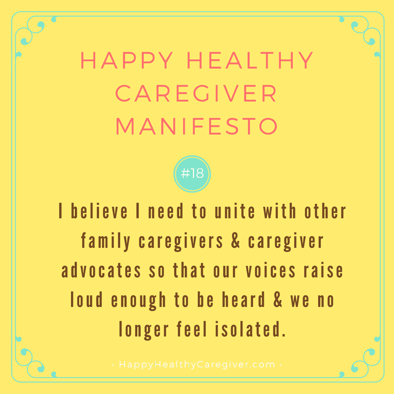 The Happy Healthy Caregiver Manifesto