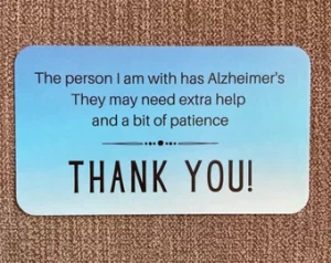 Thank you dementia cards