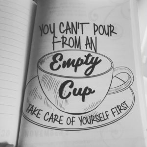 you can't pour from an empty cup self care journal page