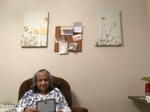 grandma reading her cards